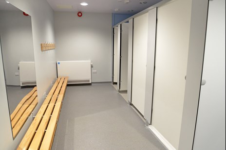 Toilet and shower block at Hudnall Park.