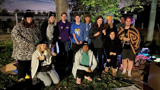 Young people at the Herts Young Homeless Sleep out