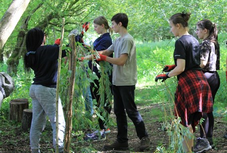 Young people taking part in the residential outdoor courses