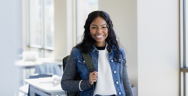 Young girl smiling at the camera