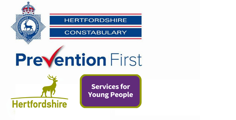 Herts Constabulary, Hertfordshire County Council and Services for Young People logos